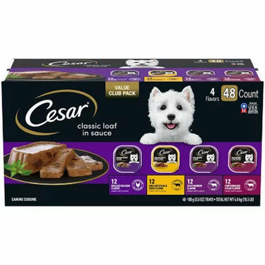Cesar Variety Pack, Classic Loaf in Sauce Wet Dog Food, 3.5 Oz., 48 Ct.